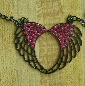 Elegant Pink Wing Necklace